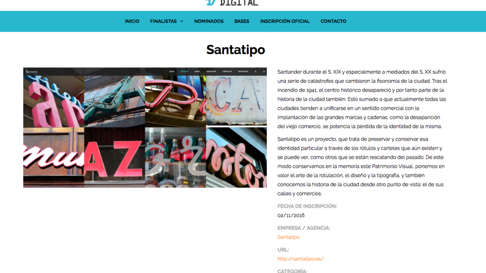 Santatipo Finalista en dos concursos
