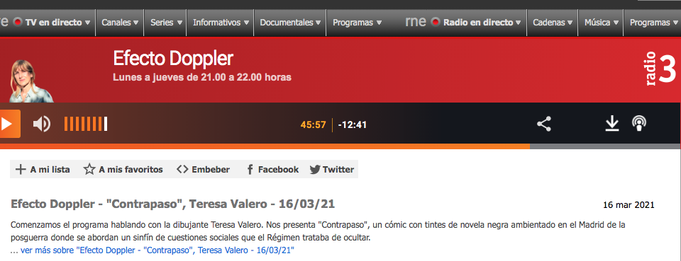 Entrevista en Radio3 «Efecto Doppler» 16-03-20