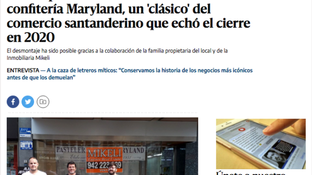 Santatipo rescata los rótulos de la confitería Maryland